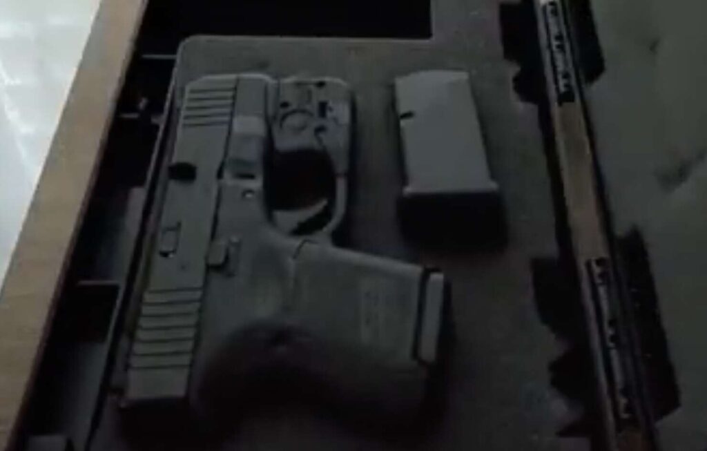Glock26 with Streamlight TLR-6 In StopBox Bedside