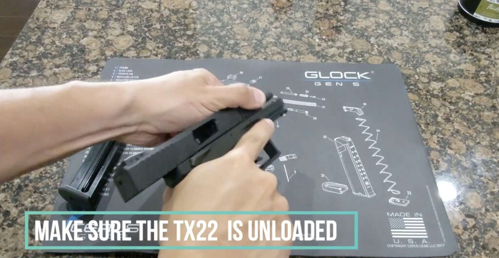 Make sure the Taurus TX22 is unloaded