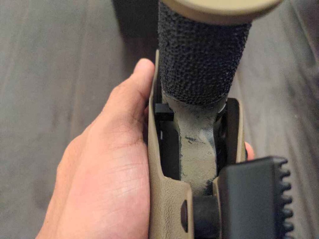 Gap around Trigger Area from behind holster