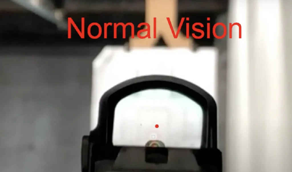 Normal Vision for a Red Dot